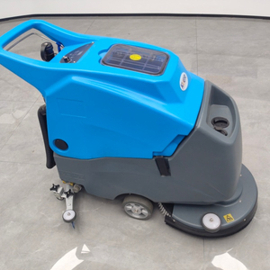 KUER XS55D Walk Behind Floor Scrubber Real Working Scene Commercial Cleaning Machine