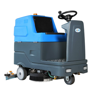 KUER H90 commercial dual brush ride-on floor scrubber machine with large water tank for warehouse and factory floor cleaning