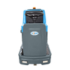 Front view of KUER H90 industrial ride-on floor scrubber with dual brush cleaning system